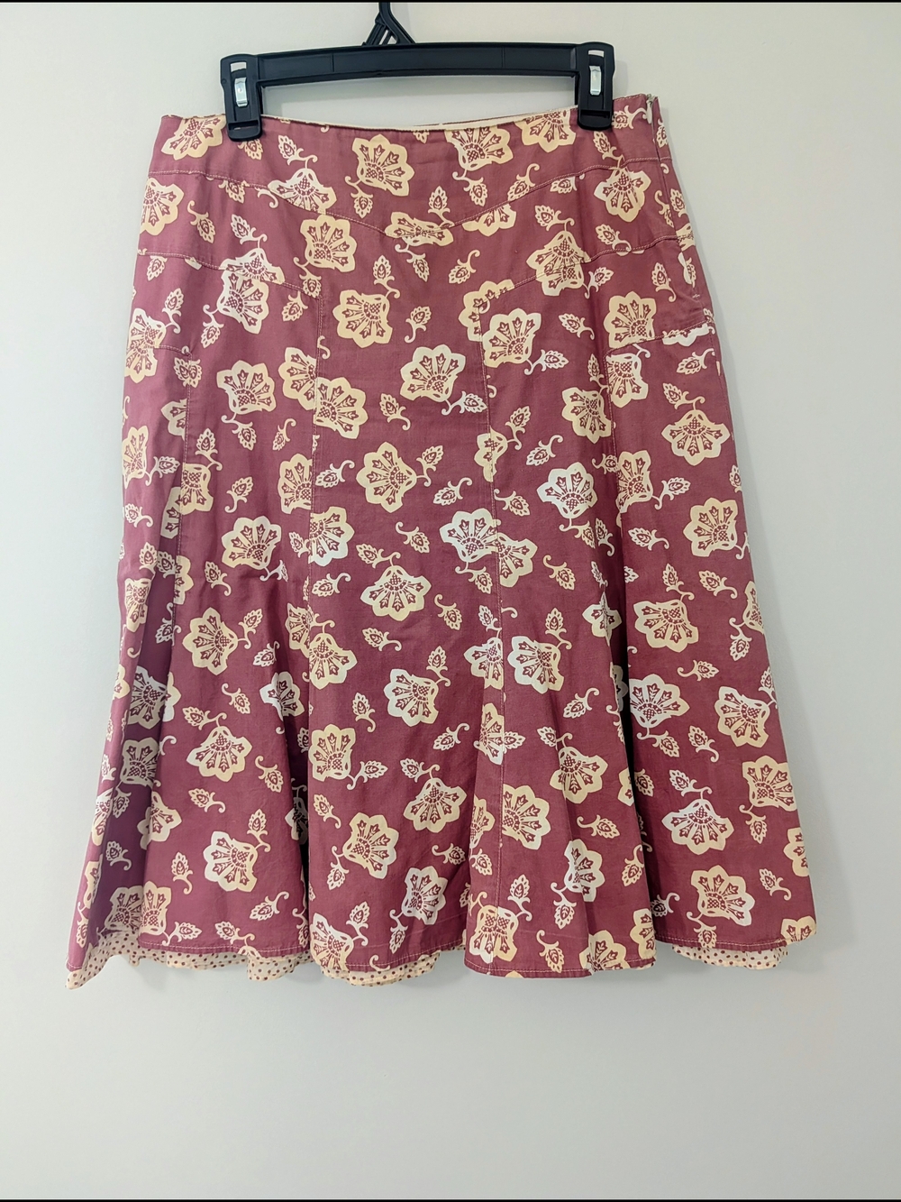 Weekend Max Mara Vintage Pink Floral Skirt Cotton Italy EU 42 US 8